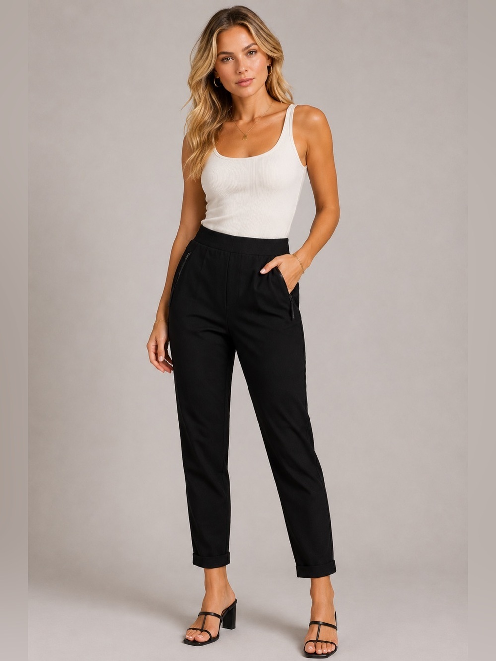 Zara Black High Waist Pants Women Small